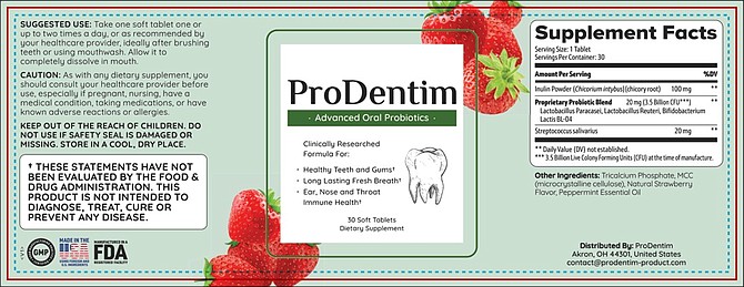 Prodentim supplement facts